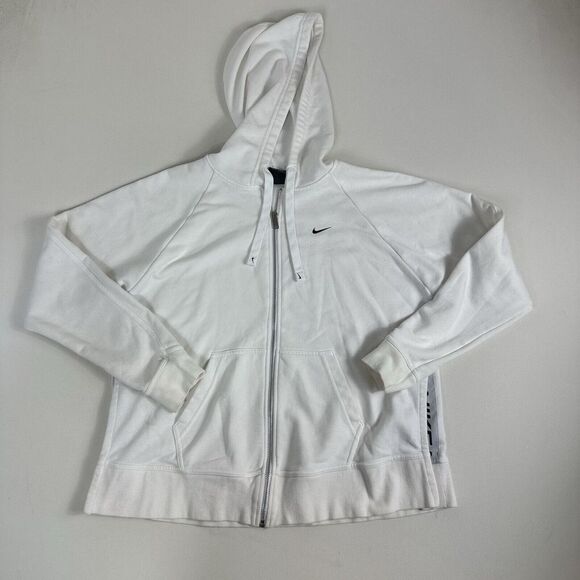 Nike Women's Get Fit White Full-Zip Training Hoodie‎ Sweater (CU7009-100) Medium - Picture 1 of 7